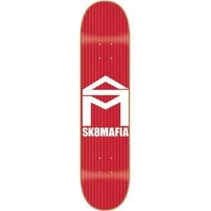  Sk8 Mafia House Pinstripe Red Skateboard Deck: Sports 