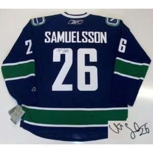  Mikael Samuelsson Signed Vancouver Canucks Jersey Rbk 