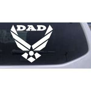 6in X 6.6in White    Air Force Dad Military Car Window Wall Laptop 