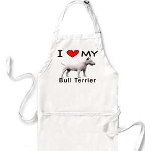  I Love My Bull Terrier Apron: Office Products