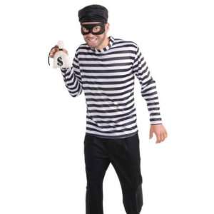  Burglar Thief 4pc Male Fancy Dress Costume   One Size 