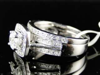   WHITE GOLD SOLITAIRE DIAMOND ENGAGEMENT BRIDAL WEDDING RING SET  