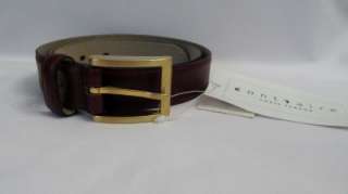 Louis Feraud! Contraire NWT MSRP $85.00 Brown Leather Belt Gold Tone 