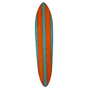 Blue & Orange Stripe Wooden Surfboard Growth Chart:  Home 