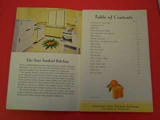 JJ820 Vintage 1937 Sunkist Orange & Lemons Recipe Cook Book  