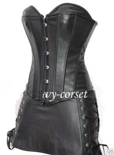 Sexy FAKE Leather Gothic Corset /Mini Skirt K28  