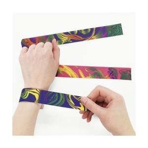  Tie Dyed Hippie Groovy Slap Bracelets (1 dz) Toys & Games