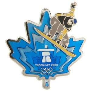  2010 Winter Olympics Blue Leaf Snowboarder Collectible Pin 
