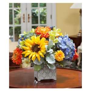  Silk Sunflower & Hydrangea Centerpiece: Home & Kitchen