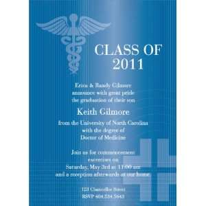  Caduceus   Blue Graduation Invitations Health & Personal 