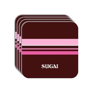 Personal Name Gift   SUGAI Set of 4 Mini Mousepad Coasters (pink 