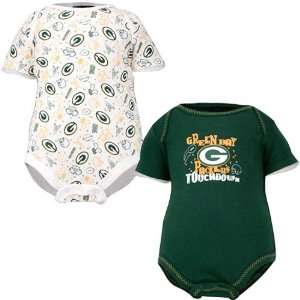 Green Bay Packers Green & Print Infant 2 Pack Double Layer Sleeves 