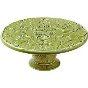  Ceramic Pedestal Cake Plate Green 10