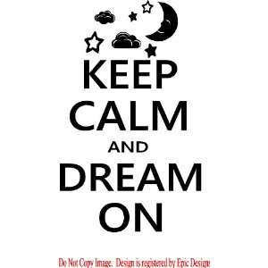  Calm and Dream On Cute night mural wall decal wall art wall quotes 