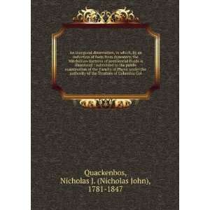   Columbia Col: Nicholas J. (Nicholas John), 1781 1847 Quackenbos: Books