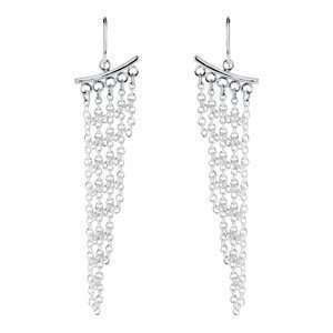 Elegant and Stylish Pair of 71.60X20.00 MM Dangle Earrings in Sterling 