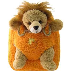   Kids Orange Plush Backpack with Lion Stuffie item#kk8277: Toys & Games