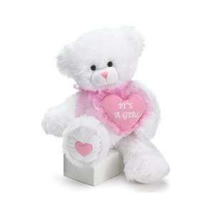   Plush Bear Trimmed In Pink Wonderful New Baby Gift Idea: Toys & Games