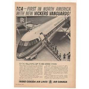  1961 TCA Trans Canada Airlines Vickers Vanguard Print Ad 
