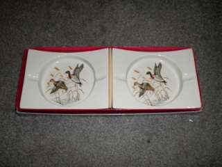 Vintage New Hyalyn Collectible Pottery Ashtray 2 LOT DUCKS  