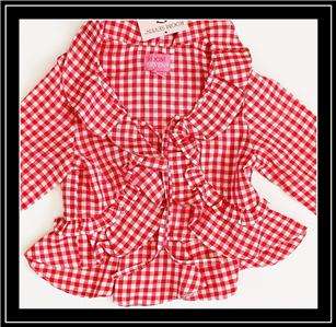 Room Seven ~ Boutique Red Check Billy Blouse Western VHTF ~ 104 4 