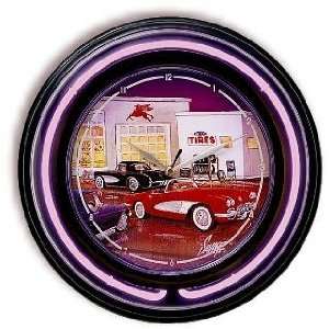  Old Days Gas Station Wall Clock: Home & Kitchen