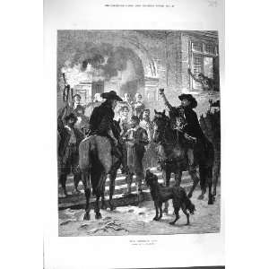  1879 STIRRUP CUP MEN DRINKING HORSES PASQUIER FINE ART: Home & Kitchen