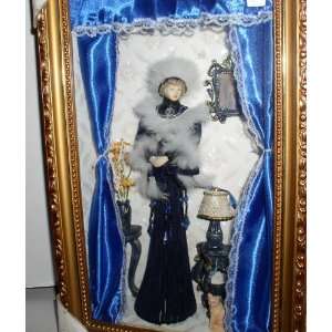  BEAUTIFUL PORCELAIN DOLL IN SHADOW BOX Toys & Games