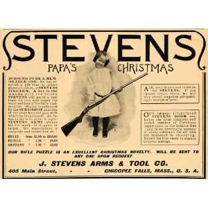  1904 Vintage Ad Stevens Rifle Christmas Victorian Child 