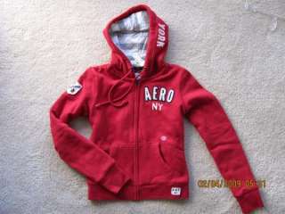 NWT~AEROPOSTALE Double knit hoodie zip jacket RED M  