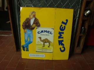 Vintage Camel Cigarettes Metal Trash Can Cover Enclosure / Sign  