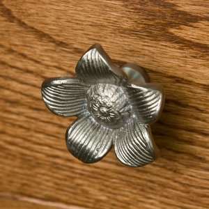  Solid Brass Starflower Cabinet Knob   Brushed Nickel: Home 