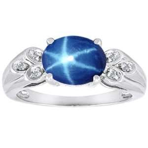   Star Sapphire and Diamond Ring(MetalYellow Gold,Size5.5) Jewelry