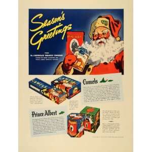  1936 Ad Santa Camels Prince Albert Cigarettes Tobacco 