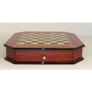  Ital Fama Padauk Octagon Chess Game Chest Toys & Games