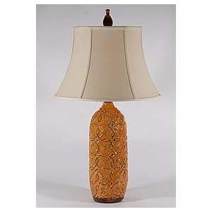  Natural Light Bacio Embossed Pumpkin Colored Pottery Table 