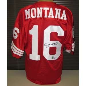  Signed Joe Montana Uniform   Red Custom Throwback 