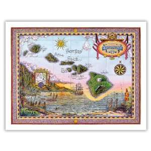  Map of Old Hawaii by Steve Strickland   Vintage Maps of 