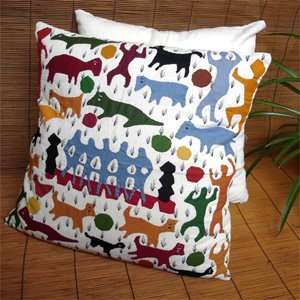  Life and Soil Handmade Cushion Cover Patchwork   Off White 