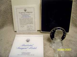   SILVER Bullion1977Jimmy Carter Inaugural Medal in BOX w/COA  