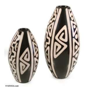 Ceramic vases, Inca Mesengers (pair)