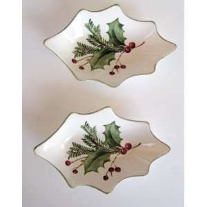  Lenox Holiday Gatherings Figural Dipping Dishes Set of 2 