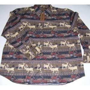  Mens Marino Bay Wildlife Cotton Flannel Shirt 2XL XXL 