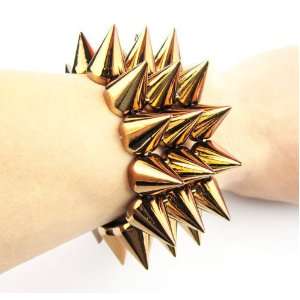   Elastic Stretch Cone Spike Bangle Bracelet Dark Gold: Everything Else