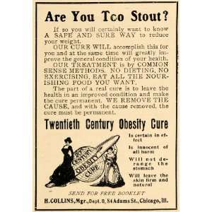  1906 Ad H Collins Obesity Treatment Chicago Illinois 