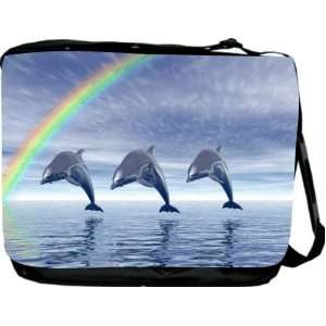  Rikki KnightTM Rainbow Dolphin Trio Messenger Bag   Book 
