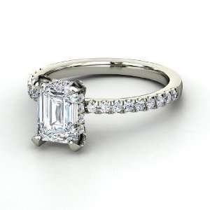  Reese Ring, Emerald Cut Diamond Platinum Ring Jewelry