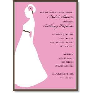  Bride Silhouette Pink Wedding Invitations