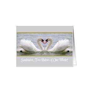  Soulmates   Two Halves, Swan Love Card Health & Personal 