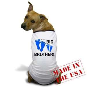 Big Brother Baby Footprints Baby Dog T Shirt by  